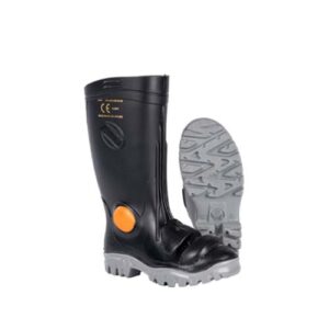 Stimela Gumboot Black Grey (Steel Toe + Metatarsal)