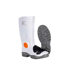 Stimela Gumboot White Grey (Steel Toe + Metatarsal)