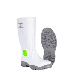 Stimela Gumboot White Grey (Steel Toe + Midsole)