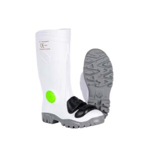 Stimela Gumboot White Grey (Steel Toe + Midsole + Metatarsal)