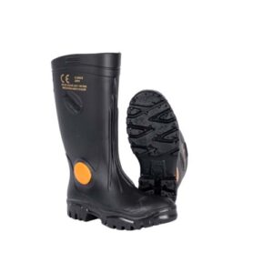 Stimela Heavy Duty Gumboot Black Black (Steel Toe)