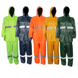 PVC Rubberised Rain Suit with Reflective Tape