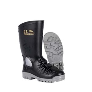 Stimela Xp Gumboot Black Grey (Steel Toe + Midsole +Metatarsal)